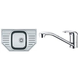 Кухонная мойка FRANKE POLAR PXL 612-E (101.0444.134) декор + смеситель Narew 35 Plus Изображение