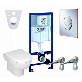 Инсталляция скрытого монтажа Grohe Solido Perfect (39191000)+унитаз с сиденьем. Изображение