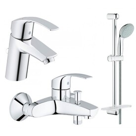 Набор смесителей для ванны Grohe EuroSmart 123238S(рак33265002+ван33300002+темп27926) Изображение