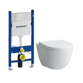 Комплект инсталляция Geberit 458.126.00.1+ унитаз Laufen PRO Rimless с сиденьем soft close, slim H8669570000001 Изображение
