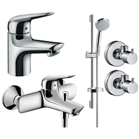 Набор смесителей Hansgrohe Novus 710242774 (710200+710400+139010-2шт.+277720) Изображение
