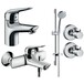 Набір змішувачів Hansgrohe Novus 710242774 (710200+710400+139010-2шт.+277720) Зображення