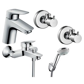Набор смесителей для ванны Hansgrohe Logis 70 710714410 (710700+714000+266664+139010-2 шт) Изображение