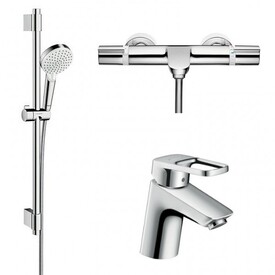 Hansgrohe Logis Loop Смеситель на умывальник+Versostat 2 Термостат+Crometta Vario Душевой набор(71150000+15348000+27353400) Изображение