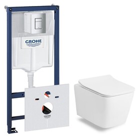 Комплект:Volle LIBRA RIM унитаз подвесной, сиденье SLIM+ инсталляция Grohe Rapid SL 38772001 Изображение