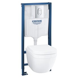 Комплект Grohe Solido 5-в-1 інсталяція+клавіша+кріплення+унітаз+сидіння Изображение