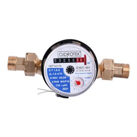 Лічильник холодної води Gidrotek E-T 1,6U 1/2″ зі штуцером (110мм) Изображение