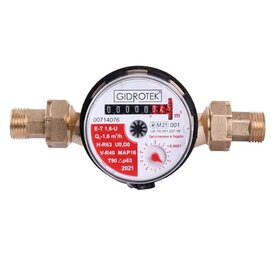 Лічильник гарячої води Gidrotek E-T 1,6U 1/2″ зі штуцером (110мм) Изображение