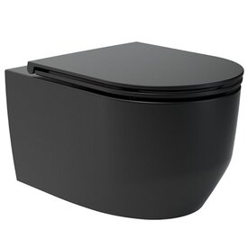Підвісний безобідковий унітаз Devit 3030140B ART 3.0 з кришкою soft-close, Vortex Flush, чорний мат Изображение