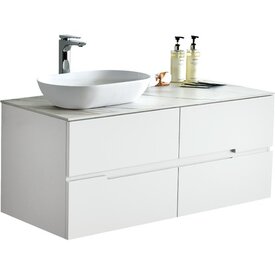 Тумба с раковиной Devit Linea 081200W 120 см, белый глянцевый Изображение