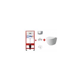 Инсталляция TECE 9.400.005 комплект с унитазом LAUFEN Pro (8.2096.6) + (сиденье Soft Close) + кнопка смыва TECEambia (9400005) Изображение