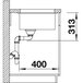 Кухонная мойка BLANCO SUBLINE 400-U песочный (515757) + сливной гарнитур (222561) Изображение
